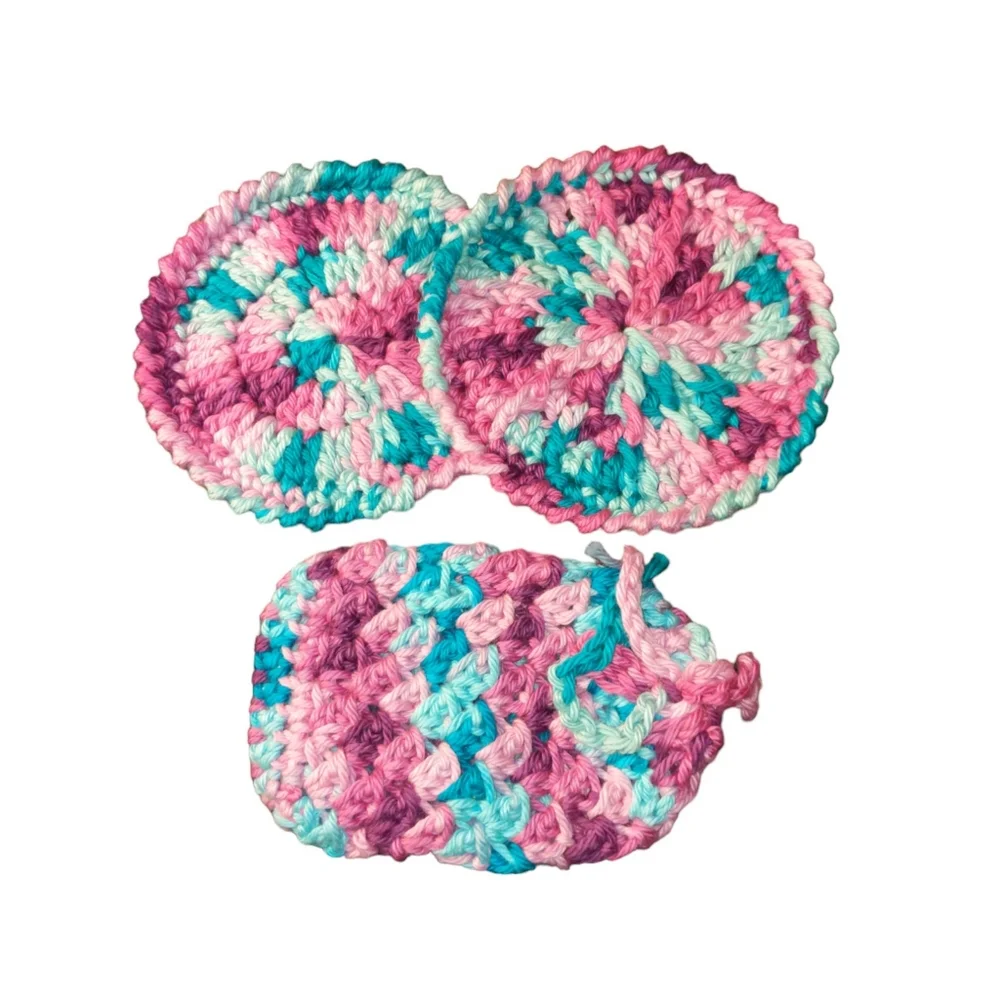 Handmade Travel Wash Cloth Soap Bag Set Of 5
